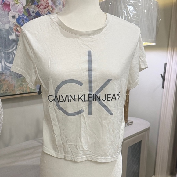 Calvin Klein Jeans Tops - Calvin Klein Jeans White Crop Top
